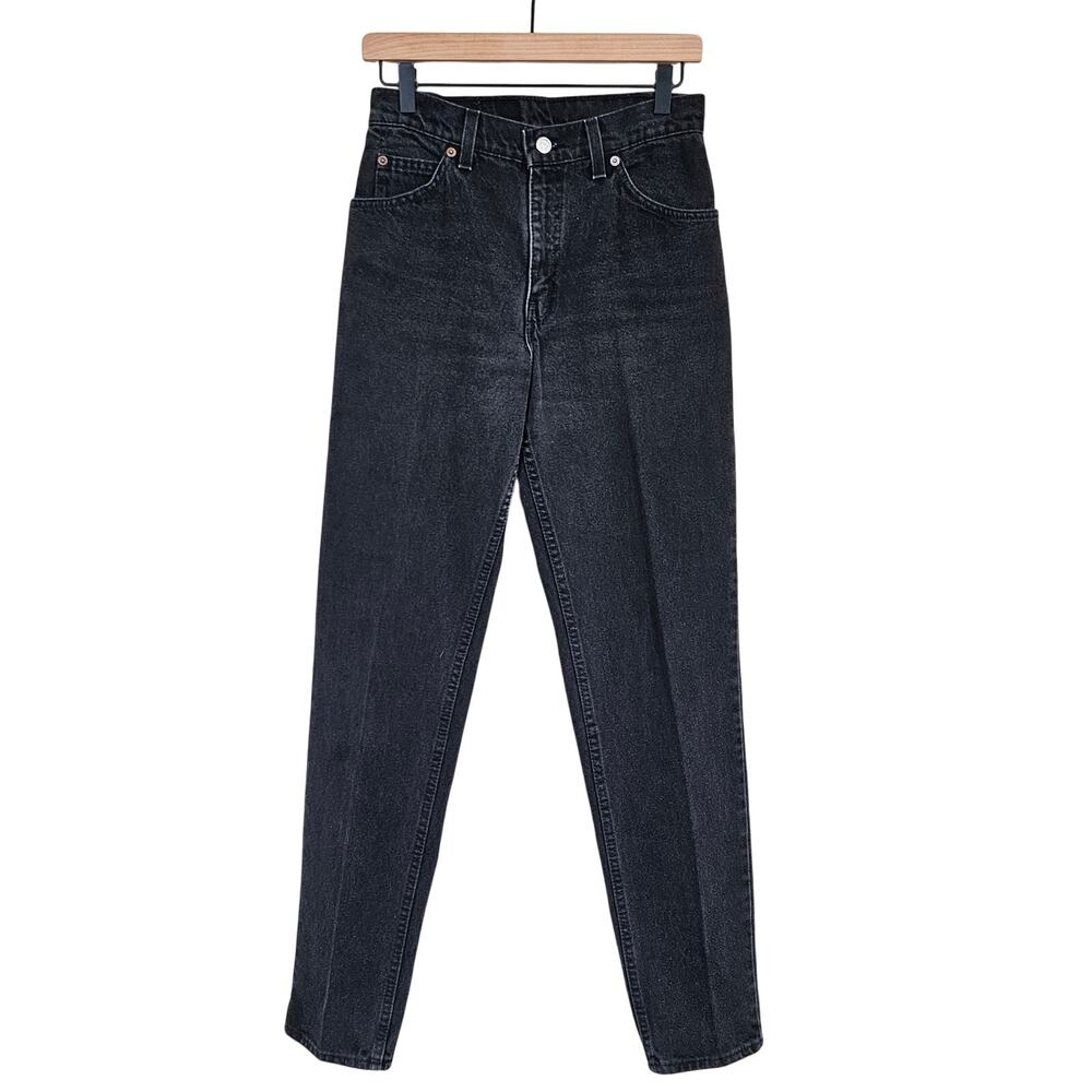 Levi's 950 Relaxed Fit Tapered Leg Jeans Black Orange Tab Women's 7 Long Vtg 90s